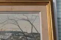 Стара картина масло върху платно, снимка 6