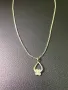 Бяло Злато синджир висулка медальон циркон zlaten 14 K 585 gold , снимка 3