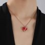 Колие с червен кристал във формата на сърце подарък жена, съпруга, приятелка Свети Валентин, снимка 3