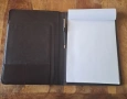 папка луксозна за документи тъмнокафява естествена кожа с химикалка А4, снимка 2