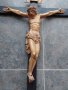  Огромен 100 годишен дървен кръст с разпънат Исус Христос (подписан ръчно изработен), снимка 3