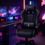 Ергономичен геймърски стол с масаж и поставка, снимка 10