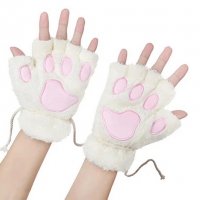 Ръкавици без пръсти котешка лапа , дамски зимни ръкавици , лапа на котка , снимка 2 - Ръкавици - 35799927