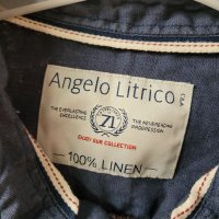 Синя ЛЕНЕНА  риза Angelo Litrico- XL, снимка 10 - Ризи - 40576463
