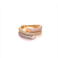 Златен дамски пръстен 4,15гр. размер:57 14кр. проба:585 модел:20102-6, снимка 1 - Пръстени - 42615239