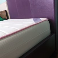 Детско кожено легло в лилаво+матрак мемори 82/190, снимка 3 - Мебели за детската стая - 34107220