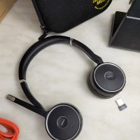 Перфектни професионални безжични слушалки Jabra Evolve 75 MS със стенд, снимка 5 - Слушалки за компютър - 42209716