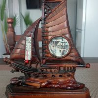 Продавам морски сувенир--платноходка с термометър от времето на социалистическа България., снимка 1 - Други ценни предмети - 39246819