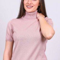 дамско поло къс ръкав с ламе, снимка 1 - Блузи с дълъг ръкав и пуловери - 34839722