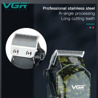 VGR V-126 Камуфлажна Професионална жична машинка за подстригване и тример за мъже, снимка 3 - Машинки за подстригване - 42345658