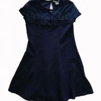 Синя стилна рокля, 6-7год./122см., снимка 1 - Детски рокли и поли - 34273828