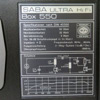 SABA ULTRA Hi Fi Box 550, снимка 6 - Тонколони - 40367048