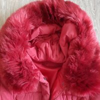 Дълго топло червено яке Elisabetta Franchi палто бордо, снимка 2 - Якета - 34110784