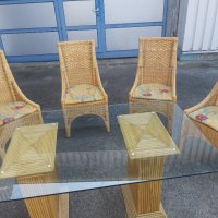 Маса и столове от ратан, снимка 2 - Маси - 42169639