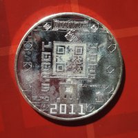 Възпоменателна монета 5 евро - Beatrix, 100 години Mint House, 2011, с цвят ! , снимка 2 - Нумизматика и бонистика - 41403116