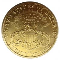 Монета САЩ 20 Долара 1893 г. - Реплика, снимка 2 - Нумизматика и бонистика - 35869114