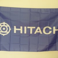 Hitachi знаме флаг Хитачи касетофони касетки видео ретро синьо музика касета, снимка 1 - Декорация за дома - 39749358