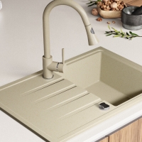 Кухненска мивка от Гранит модел Милано 780 x 500 mm - Бежав, снимка 5 - Други - 36079190
