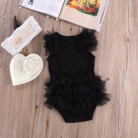 Бебешко памучно боди със сатенена панделка Малка черна рокля, снимка 4 - Бодита за бебе - 40863201