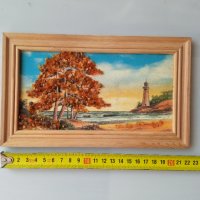 Картина с балтийски кехлибар 22,2х13,2 см, снимка 1 - Картини - 42426838