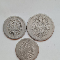 Германия Сет от 3 монети. 10 Фенинга 1876 и 2×5 фенинга 1876 год , снимка 2 - Нумизматика и бонистика - 36215737