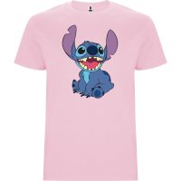 Нова детска тениска със Стич (Stitch) в розов цвят, снимка 1 - Детски тениски и потници - 44462096