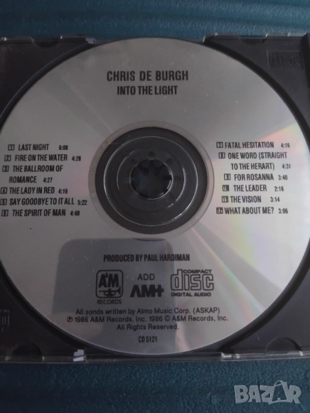 Chris de Burgh – Into The Light - матричен диск музика, снимка 1