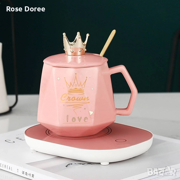 Нагревател за чаша/ Цвят: Бял, розов, зелен, снимка 1