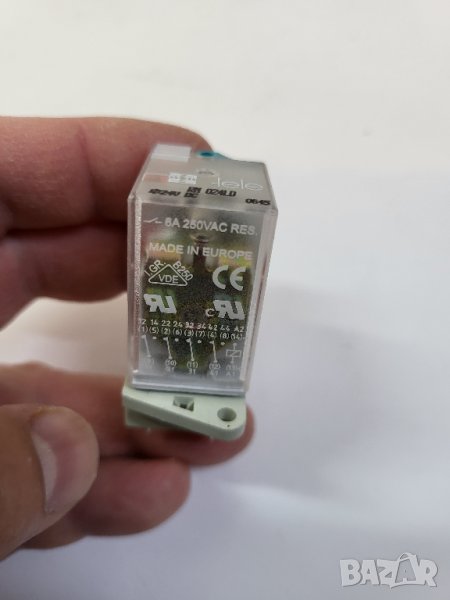 Марково Австрийско индустриално Реле Tele haase RM 024LD 24 V DC,6А -4н.о - позлата, цокъл за платка, снимка 1