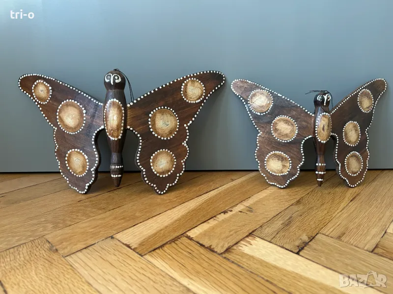 Дървени декорации за стена Пеперуди, снимка 1