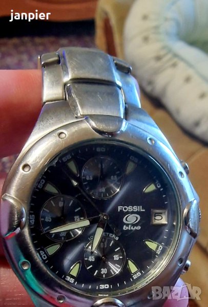 Мъжки масивен часовник Fossil  Blue Chronograpch , снимка 1
