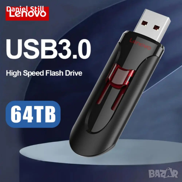 USB FLASH Lenovo, Type C 64TВ, Флашка Тип С 64ТВ, снимка 1