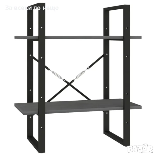 2-етажна библиотека, сива, 60x30x70 см, борово дърво масив Код P450, снимка 1