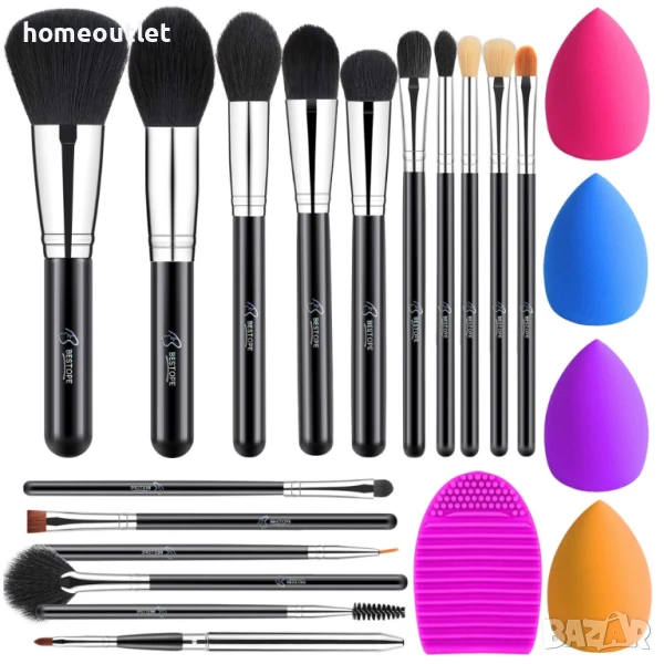 ПРОМОЦИЯ Комплект четки и гъби за грим (21 части) BESTOPE MAKE UP BRUSH BP02020-BLK/X0017FIQF1, снимка 1