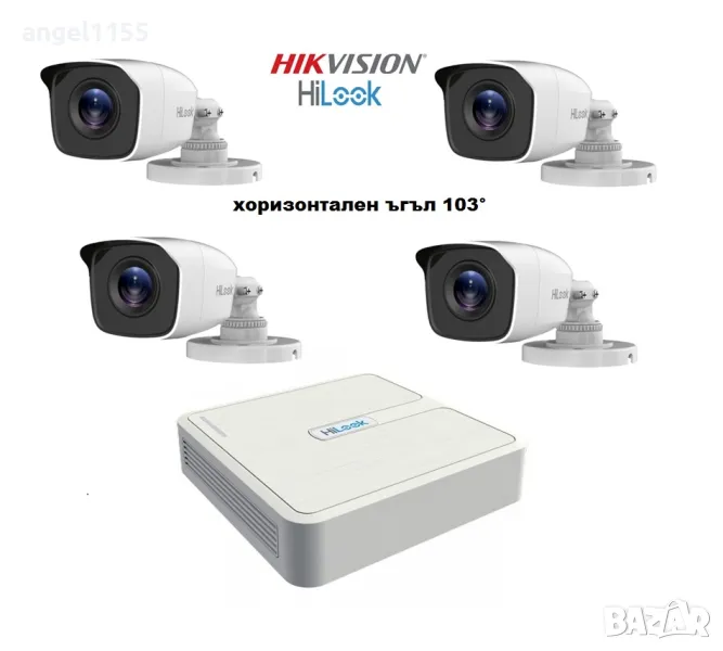 TURBO-HD комплект HIKVISION HiLook 4-канален пентабриден DVR + 4 камери за външен монтаж, снимка 1