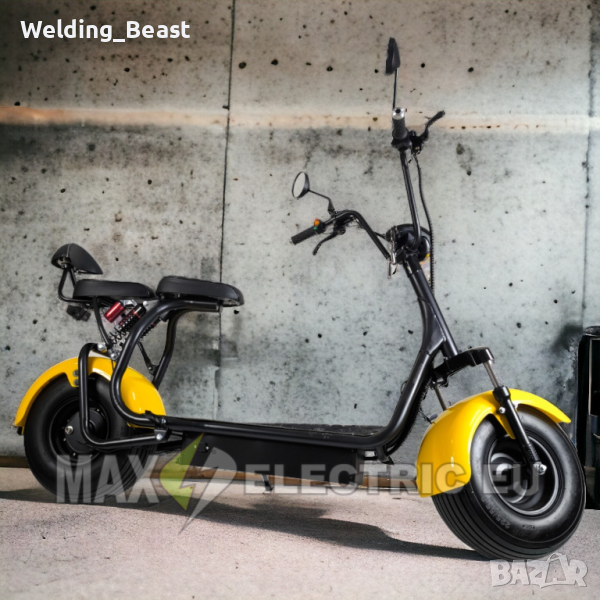 Електрически скутер BIG CITY HARLEY 1500W 60V/12AH Yellow, снимка 1