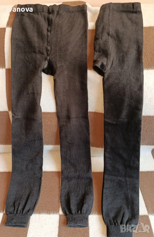 Клин плетен черен с еластан 2 бр, снимка 1