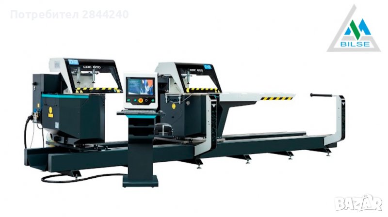 Двуглав циркуляр за рязане с 5 контролирани оси за алуминий, PVC профили Yilmaz, снимка 1