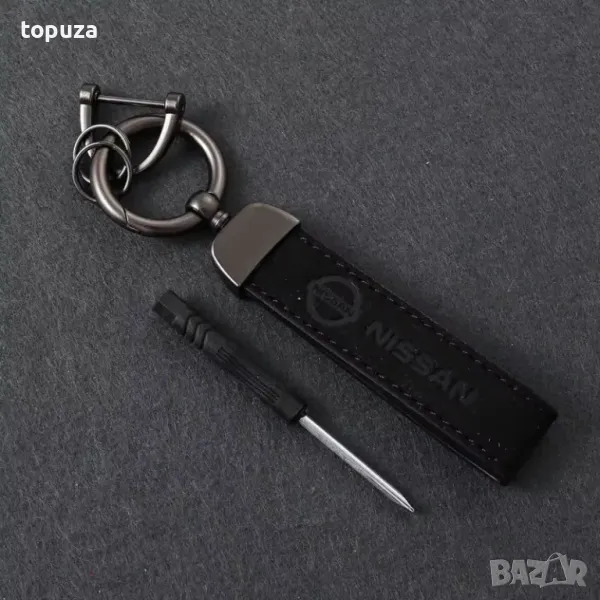 Кожен ключодържател за Nissan с лого, снимка 1