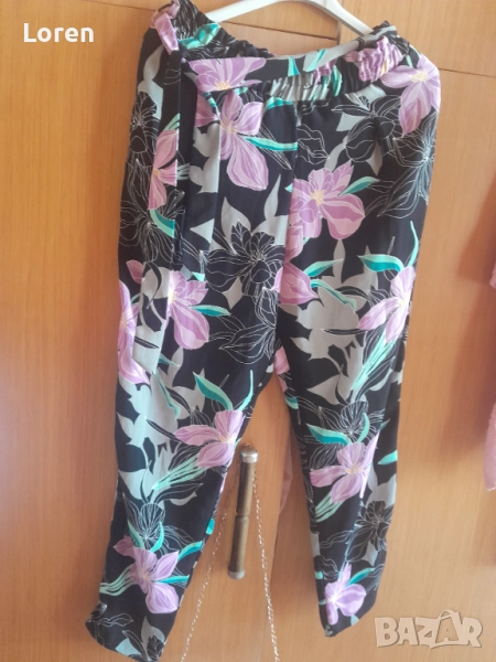 Като нов!Тънък панталон на цветя пролет/лято/есен, снимка 1
