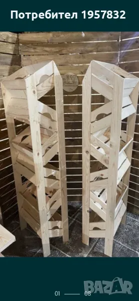 Двулицев дървен стелаж за плод и зеленчук и не само, снимка 1