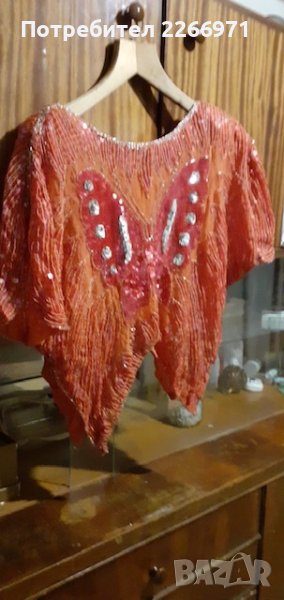 блуза- пеперуда с мъниста за танци, снимка 1