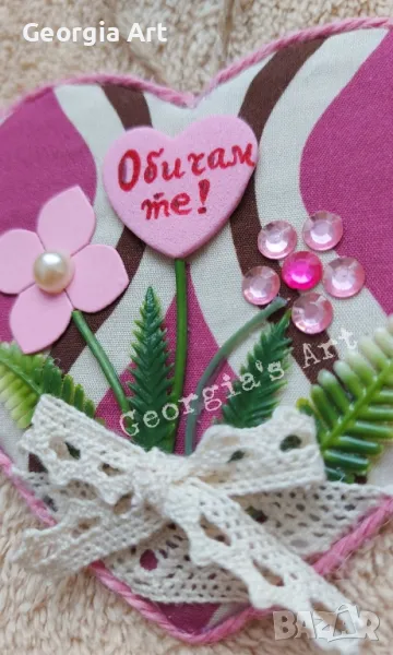 🩷 Декорация СЪРЦЕ с надпис ОБИЧАМ ТЕ! 🩷, снимка 1