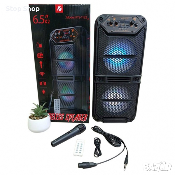 Bluetooth тонколона с микрофон и дистанционно Fm/USB/SD карта , снимка 1