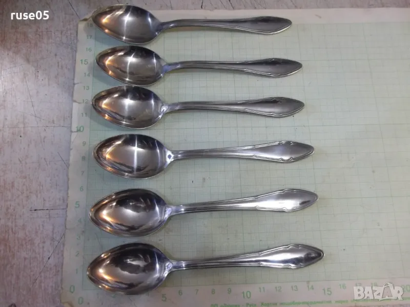 Лот от 6 бр. лъжици от завод "П.Денев-Габрово", снимка 1