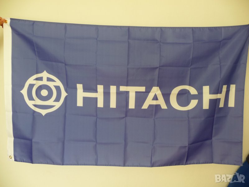 Hitachi знаме флаг Хитачи касетофони касетки видео ретро синьо музика касета, снимка 1
