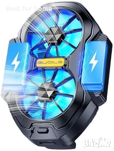 FS01 Мощен охладител за смартфон с двоен вентилатор – за Гейминг, 300mAh батерия, iOS & Android, снимка 1