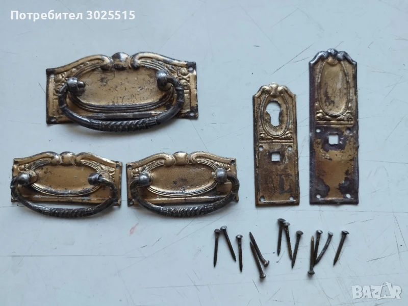 Старинни дръжки за мебели, обков комплект , снимка 1