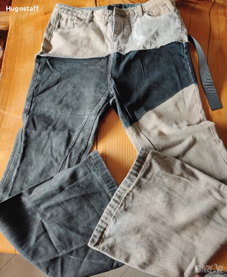 Baggy Casual Loose Fit Jeans дънки панталони карго двойни черно каки дизайн Rick Owens размер 32-34, снимка 1