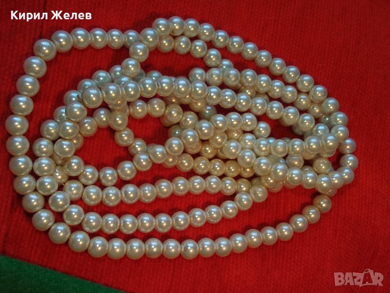 БЕЛИ ПЕРЛИ РЕТРО СТИЛ ГЕРДАН ОГЪРЛИЦА КОЛИЕ 13833, снимка 1